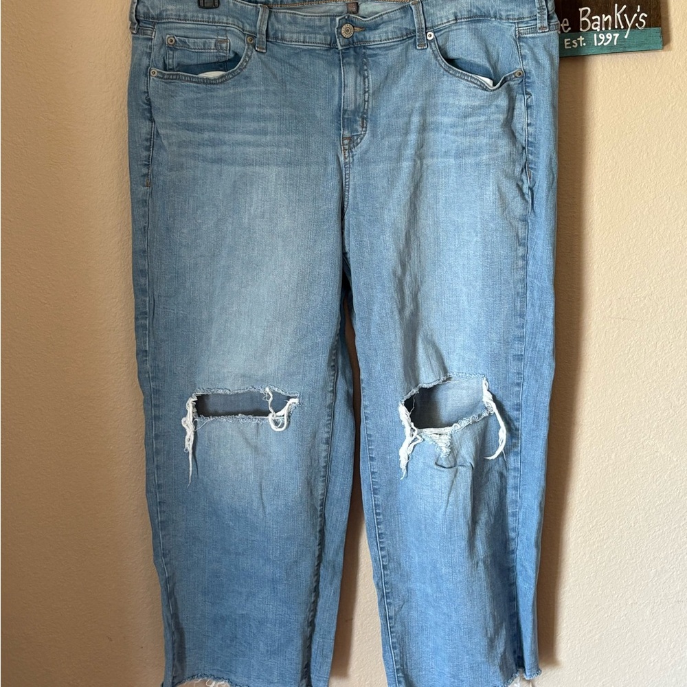 Torrid Light Blue Distressed Boyfriend Jeans
